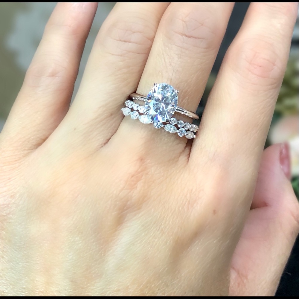 14k moissanate rings set with certificate